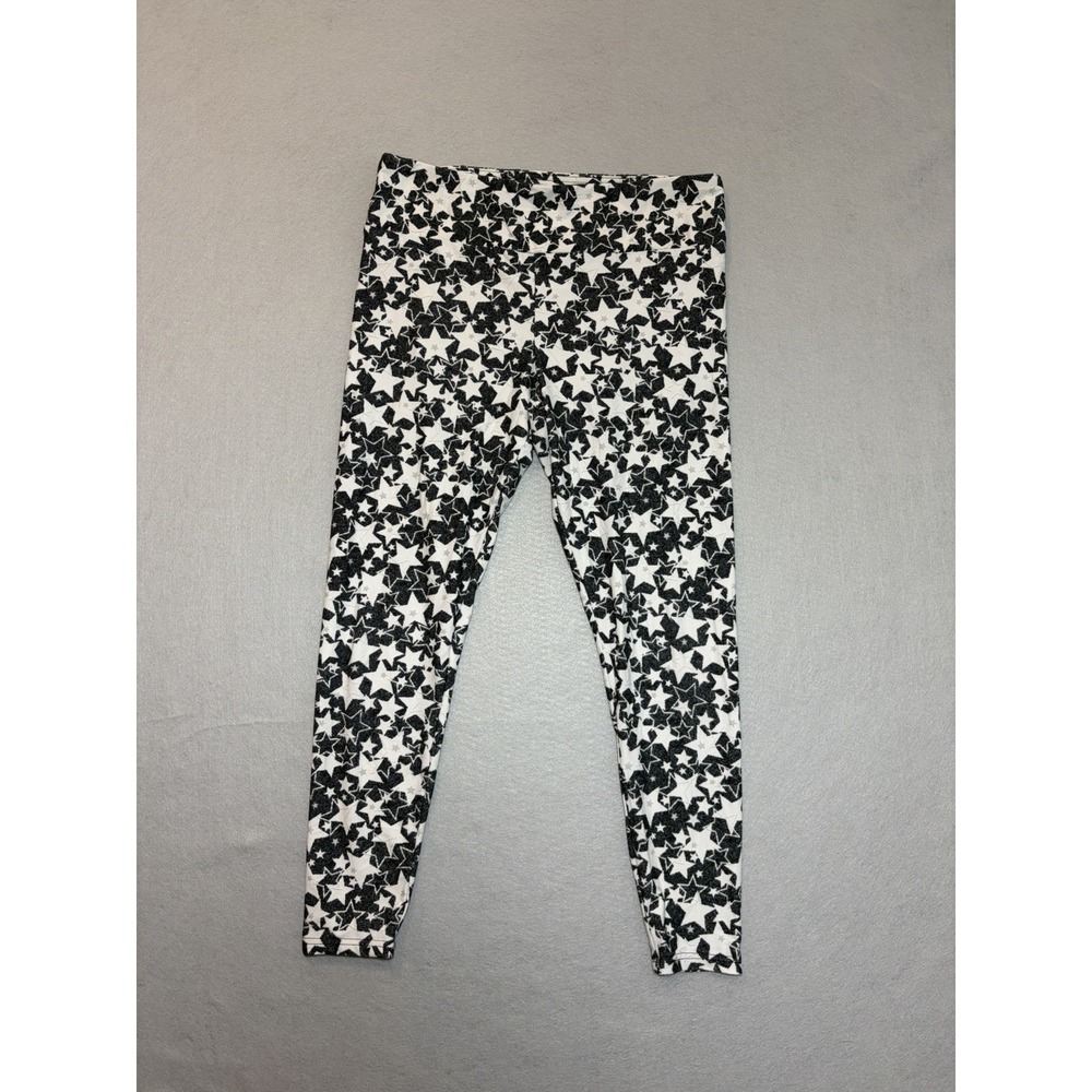 No Boundaries Women Junior Ankle Sueded leggings Black & White Star XXL